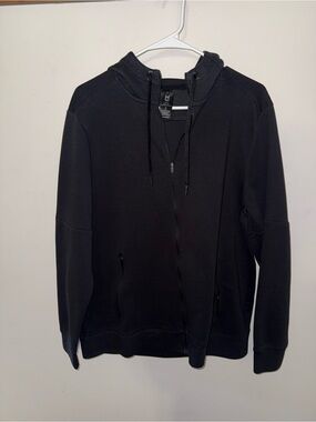 Black Zip-Up Hooded Sweater